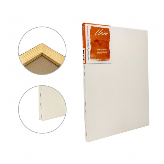 Фото - Підрамник, 20*20 см, модуль №00, середнє зерно, акрил, італійська бавовна, Unico Light 38236