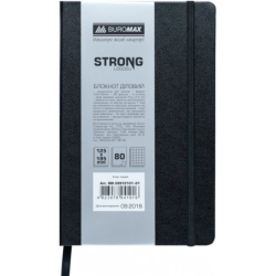 Фото - Блокнот діловий STRONG LOGO2U 125x195мм, 80арк., клітинка, обкладинка зі штучної шкіри, чорний 57079 Фото - Блокнот діловий STRONG LOGO2U 125x195мм, 80арк., клітинка, обкладинка зі штучної шкіри, чорний 57079