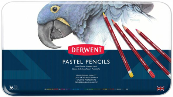 Фото - Набір пастельних олівців Pastel, 36шт., мет. коробка, Derwent 57206 Фото - Набір пастельних олівців Pastel, 36шт., мет. коробка, Derwent 57206