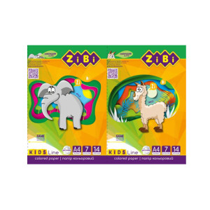 Фото - Папір кольоровий двусторонній, А4, 14 аркушів, 7 кольорів, KIDS Line 48764 Фото - Папір кольоровий двусторонній, А4, 14 аркушів, 7 кольорів, KIDS Line 48764