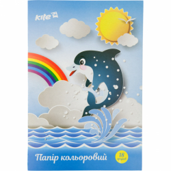 Папір кольоровий одностор.  А4 (18 арк/ 9 кол), скоба, Kite