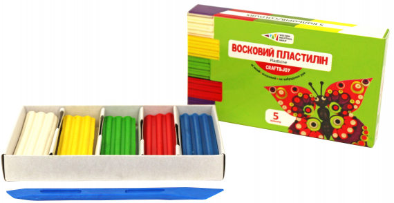 Фото - Пластилін восковий, 5 кол. 60 г. Craft&Joy 52408 Фото - Пластилін восковий, 5 кол. 60 г. Craft&Joy 52408