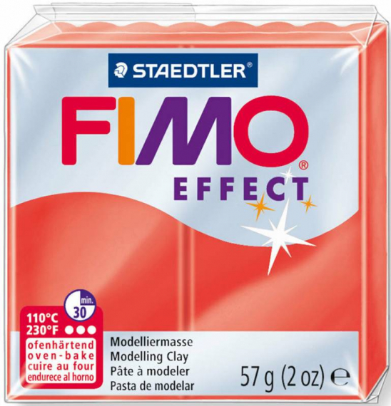 Фото - Пластика Effect, Червона напівпрозора, 57г, Fimo 48048 Фото - Пластика Effect, Червона напівпрозора, 57г, Fimo 48048