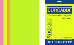 Фото - Папір кольоровий Euromax 80г/м2, NEON, 4 кольори,  20арк. 52767 Фото - Папір кольоровий Euromax 80г/м2, NEON, 4 кольори,  20арк. 52767