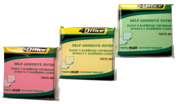 Фото - Папір.кл., 76х76мм, 100арк, кол. асорті, 4-423-8, 4Office 36246 Фото - Папір.кл., 76х76мм, 100арк, кол. асорті, 4-423-8, 4Office 36246