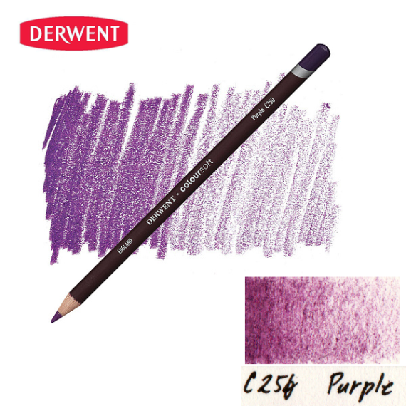 Фото - Олівець кольоровий Coloursoft (С250), Фіолетовий, Derwent 57245 Фото - Олівець кольоровий Coloursoft (С250), Фіолетовий, Derwent 57245