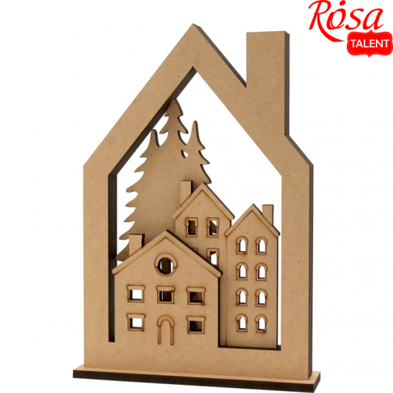 Фото - 3D композиція на підставці „Будиночки“, МДФ, 18х4х25,6см, ROSA TALENT 54210 Фото - 3D композиція на підставці „Будиночки“, МДФ, 18х4х25,6см, ROSA TALENT 54210