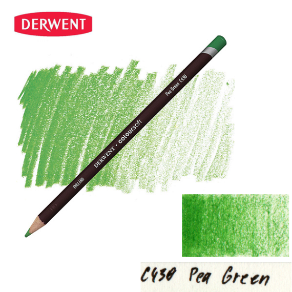 Фото - Олівець кольоровий Coloursoft (С430), Зелений горох, Derwent 57459 Фото - Олівець кольоровий Coloursoft (С430), Зелений горох, Derwent 57459