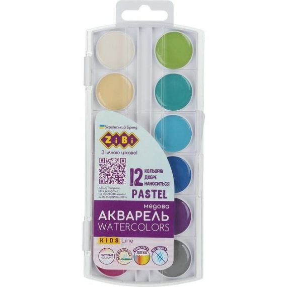 Фото - Акварель PASTEL,CLASSIC,12 кол., без/п, пласт./кор. р KIDS Line,уп.12шт 62861