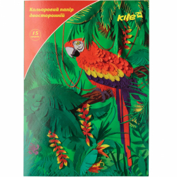 Папір кольор. двостор. (15арк/15кол), А4 Kite