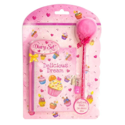 Фото - Блокнот на замочку 150x110mm, 70g, 56 л, ручка-пушок, Солодка мрія 56650