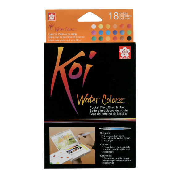 Фото - Набір акварелі KOI SKETCH BOX, 18шт, Sakura 61573 Фото - Набір акварелі KOI SKETCH BOX, 18шт, Sakura 61573