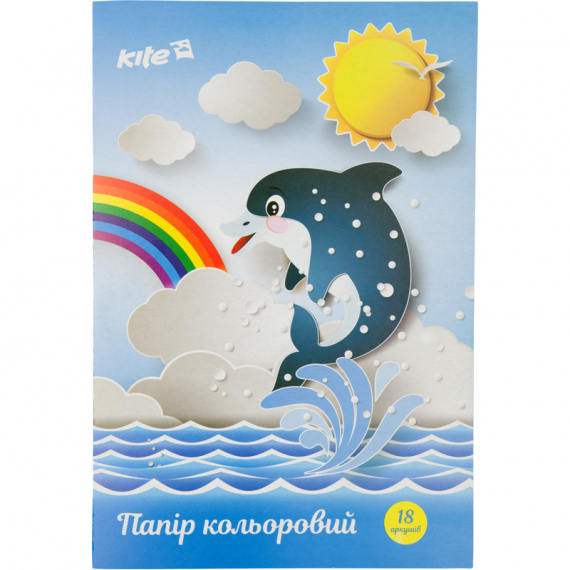 Фото - Папір кольоровий одностор.  А4 (18 арк/ 9 кол), скоба, Kite 2246 Фото - Папір кольоровий одностор.  А4 (18 арк/ 9 кол), скоба, Kite 2246