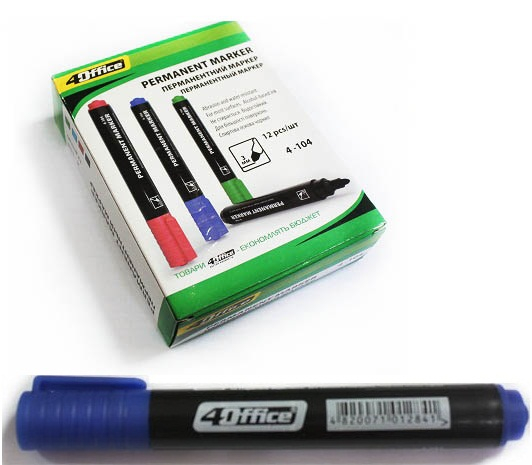 Фото - Маркер перман., 1-3мм, червон., 4-104, 4Office 24712