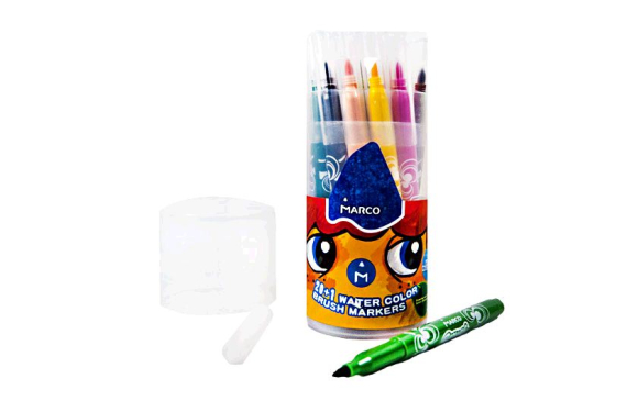 Фото - Фломастери-пензлик 21кол. Super Washable, Marco (уп.12/48) 41575 Фото - Фломастери-пензлик 21кол. Super Washable, Marco (уп.12/48) 41575