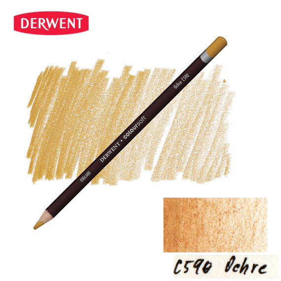 Фото - Олівець кольоровий Coloursoft (С590), Охра, Derwent 57415 Фото - Олівець кольоровий Coloursoft (С590), Охра, Derwent 57415