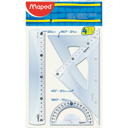 Фото - Набір лінійок ESSENTIALS Medium 20см. (4предмета), блістер,MAPED (Франція) 63226 Фото - Набір лінійок ESSENTIALS Medium 20см. (4предмета), блістер,MAPED (Франція) 63226