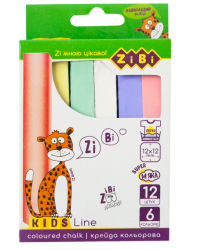 Крейда кольорова квадратна 12 шт., картонна коробка, KIDS Line