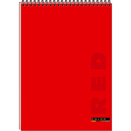 Фото - Блокнот A4 COLOR спір. 48 арк. карт. обкладинка  ВА4248-001 червоний 30477 Фото - Блокнот A4 COLOR спір. 48 арк. карт. обкладинка  ВА4248-001 червоний 30477