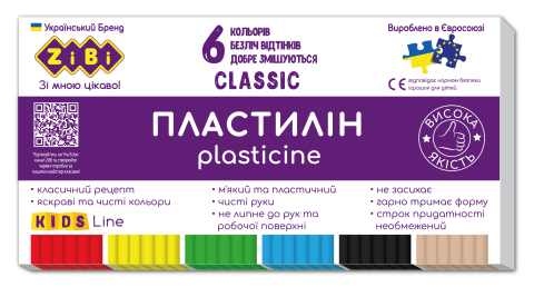 Фото - Пластилін CLASSIC 6 кольорів, 120г, KIDS Line 62377 Фото - Пластилін CLASSIC 6 кольорів, 120г, KIDS Line 62377