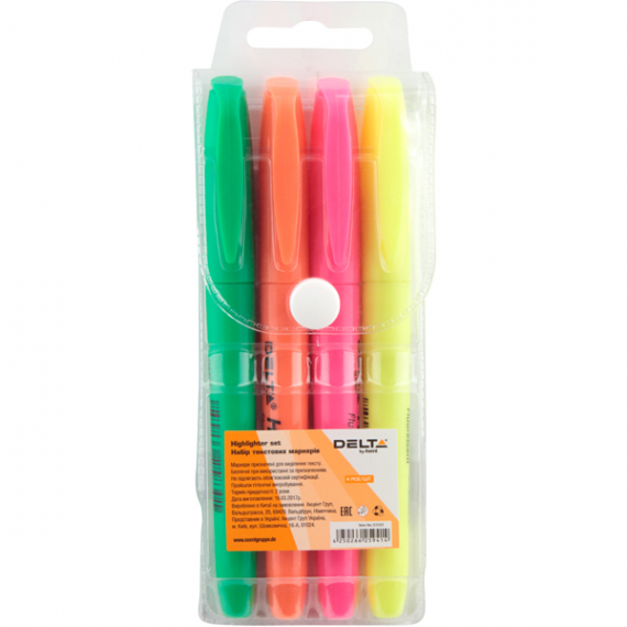 Фото - Маркер Highlighter D2503, 2-4 мм клиноп., набір з 4-х кол. 46887 Фото - Маркер Highlighter D2503, 2-4 мм клиноп., набір з 4-х кол. 46887