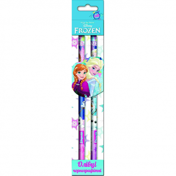 Фото - Карандаш ч/гр круглый с ласт. в траймикард 'Frozen', 2шт/уп 40812