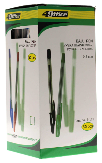 Фото - Ручка кульк., черв., 4-112, 4OFFICE (уп.50) 40947 Фото - Ручка кульк., черв., 4-112, 4OFFICE (уп.50) 40947