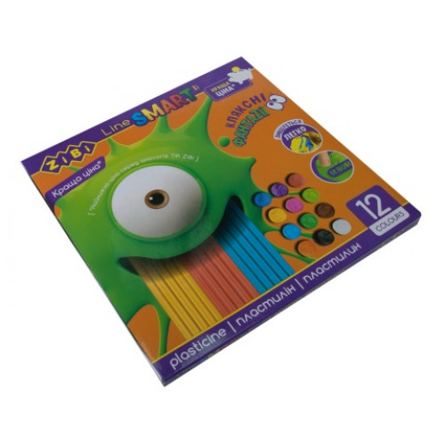 Фото - Пластилін 12 кольорів, 240 г, SMART Line, уп.12шт 62376