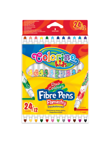 Фото - Фломастери 2-кольоровіі 12шт/24 кол.COLORINO 56691 Фото - Фломастери 2-кольоровіі 12шт/24 кол.COLORINO 56691