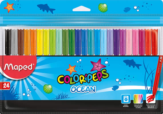 Фото - Фломастеры COLOR PEPS Ocean, 24 цв 32793 Фото - Фломастеры COLOR PEPS Ocean, 24 цв 32793