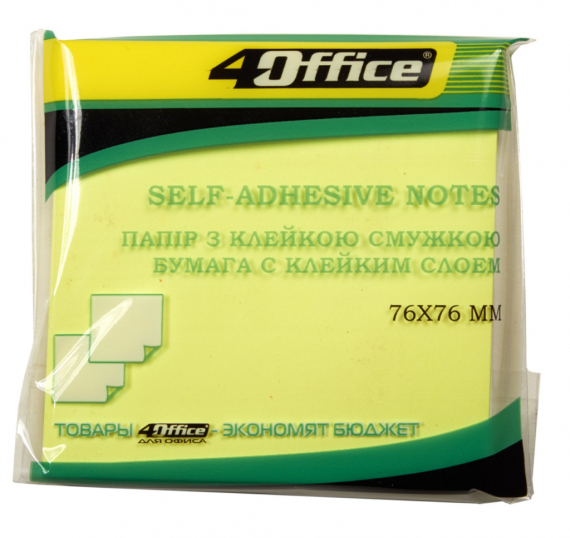 Фото - Папір.кл., 76х76мм, 80арк, неон, жовт., 4-424-9, 4Office 36248 Фото - Папір.кл., 76х76мм, 80арк, неон, жовт., 4-424-9, 4Office 36248