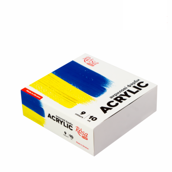 Фото - Набір акрилових фарб Ukraine 9x10мл, ROSA START 60759 Фото - Набір акрилових фарб Ukraine 9x10мл, ROSA START 60759