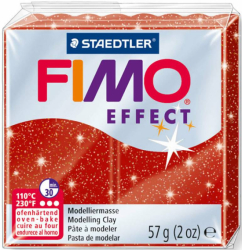 Пластика Effect, Червона з блискітками, 57г, Fimo