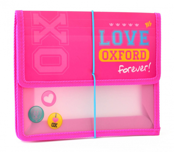 Фото - Папка для тетрадей пласт. на резинке  В5 'Oxford' розовый 38639