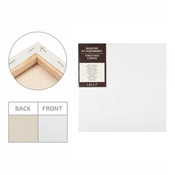 Фото - Підрамник, 50*50см, дрібне зерно, акриловий ґрунт, бавовна, 280г/м2 61966 Фото - Підрамник, 50*50см, дрібне зерно, акриловий ґрунт, бавовна, 280г/м2 61966