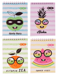 Фото - Блокнот на пружині зверху SUMMER VIBES, А-6, 40 арк., картонна обкладинка, KIDS Line, асорті 52779 Фото - Блокнот на пружині зверху SUMMER VIBES, А-6, 40 арк., картонна обкладинка, KIDS Line, асорті 52779