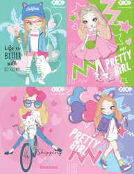 Фото - Блокнот на пружині зверху PRETTY GIRLS, А6, 40 арк., карт.обкл., KIDS Line 53966 Фото - Блокнот на пружині зверху PRETTY GIRLS, А6, 40 арк., карт.обкл., KIDS Line 53966