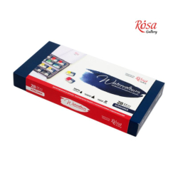 Фото - Набір акварельних фарб CLASSIC, 28*2,5мл, кювета, Індіго метал. пенал, ROSA 41507 Фото - Набір акварельних фарб CLASSIC, 28*2,5мл, кювета, Індіго метал. пенал, ROSA 41507