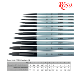 Фото - Синтетика кругла, STREAM 132, № 0, к.р. пензель ROSA 52325 Фото - Синтетика кругла, STREAM 132, № 0, к.р. пензель ROSA 52325