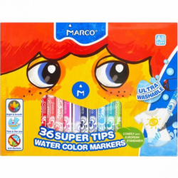 Фото - Фломастери 36 кол. Super Washable, Marco (уп.4/24) 35398 Фото - Фломастери 36 кол. Super Washable, Marco (уп.4/24) 35398