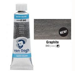Фото - Фарба акварельна Van Gogh (840), Графіт, туба 10 мл, Royal Talens 49636 Фото - Фарба акварельна Van Gogh (840), Графіт, туба 10 мл, Royal Talens 49636