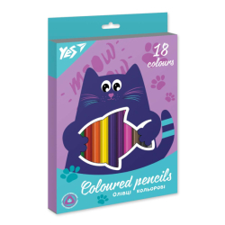 Олівці кольорові YES 18 кол. Kittycon