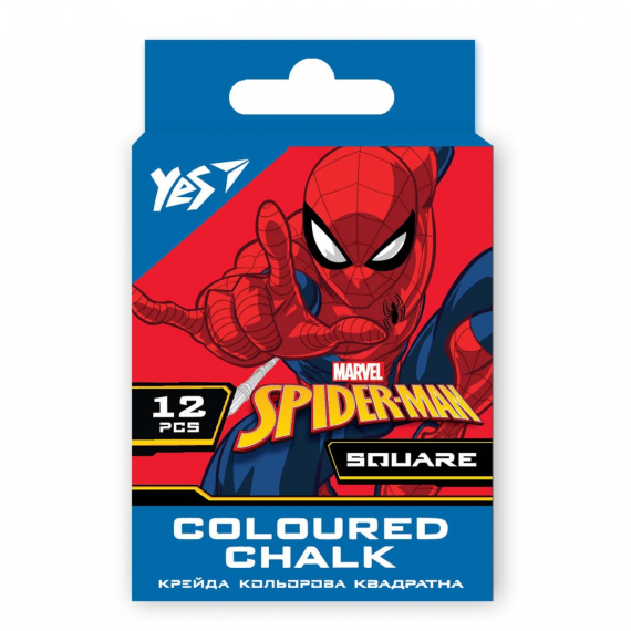 Фото - Крейда YES кольорова квадратна 12 шт. 'Marvel.Spiderman' 61779 Фото - Крейда YES кольорова квадратна 12 шт. 'Marvel.Spiderman' 61779