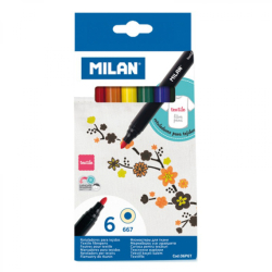 Набір фломастерів для тканини ТМ "MILAN" 6кол. D4mm