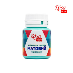 Акрил для декору  42, Бірюзовий, матовий, 20 мл, ROSA TALENT