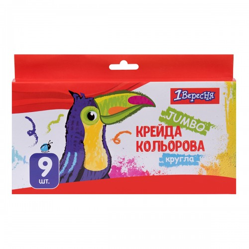Фото - Крейда кольорова 1Вересня 'Zoo Land' 9 шт, JUMBO 62139