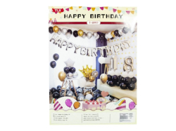 Фото - Набір декора Happy birthday 18. Дизайн в золотих, срібних, чорних  тонах  (банер, кульки) 62182 Фото - Набір декора Happy birthday 18. Дизайн в золотих, срібних, чорних  тонах  (банер, кульки) 62182